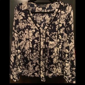 ASTR Navy Floral Blouse